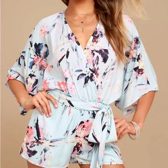 Lulus Floral Kimono Romper - Picture 3 of 7